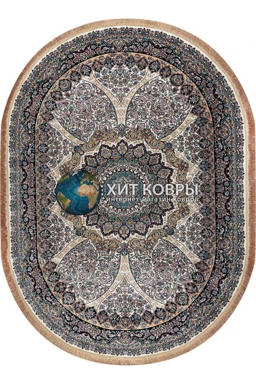 Иранский ковер Rubin 20273 Крем-розовый овал